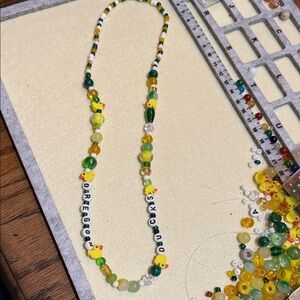 Vibrant Multicolor Oregon Ducks Beaded Necklace